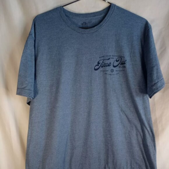 Bone Head Outfitters Blue Graphic Tee With Logo On Front And Back L Time Out - Picture 1 of 5